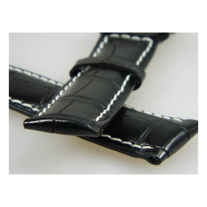 bracelet noir croco véritable 20/18