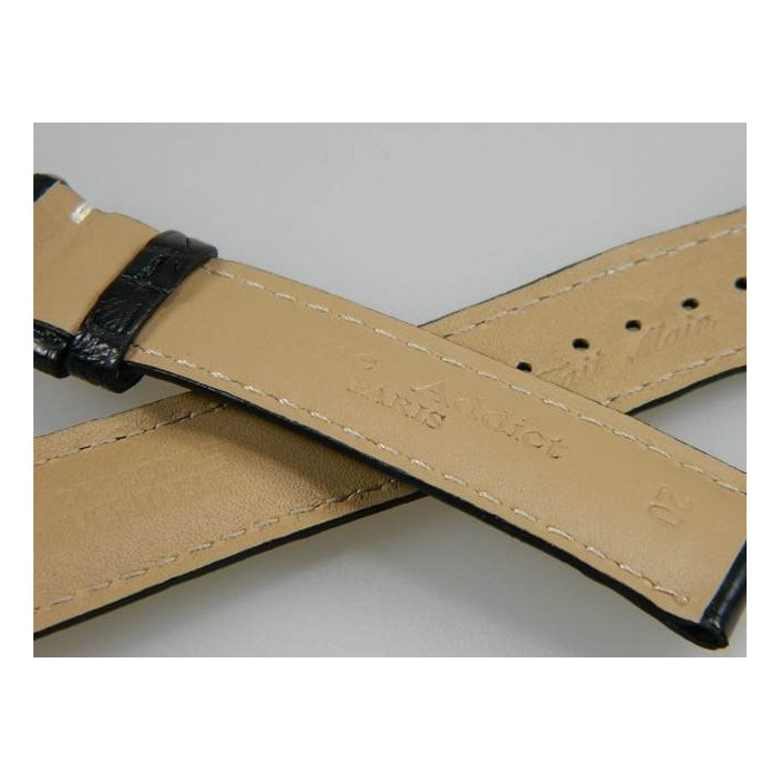 bracelet noir croco véritable 20/18
