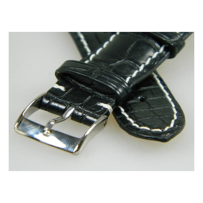bracelet noir croco véritable 20/16
