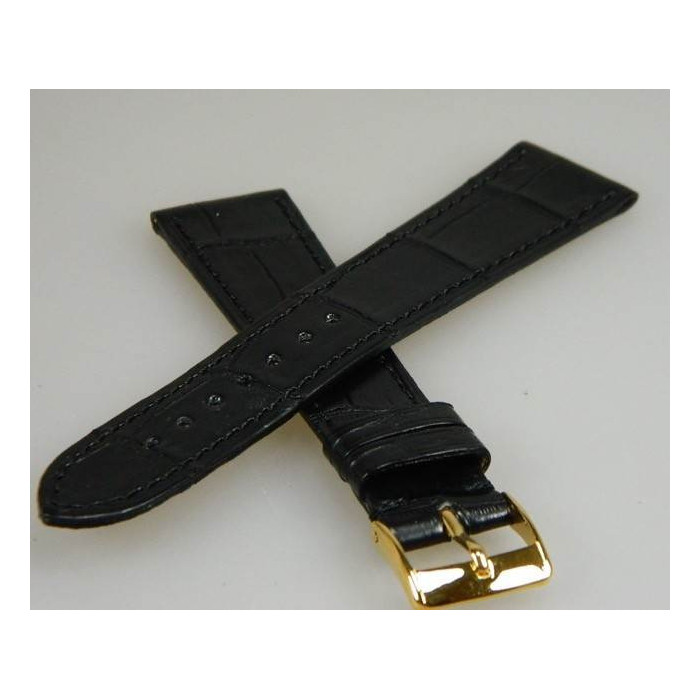 bracelet croco noir véritable 20mm