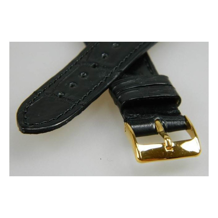 bracelet croco noir véritable 20mm