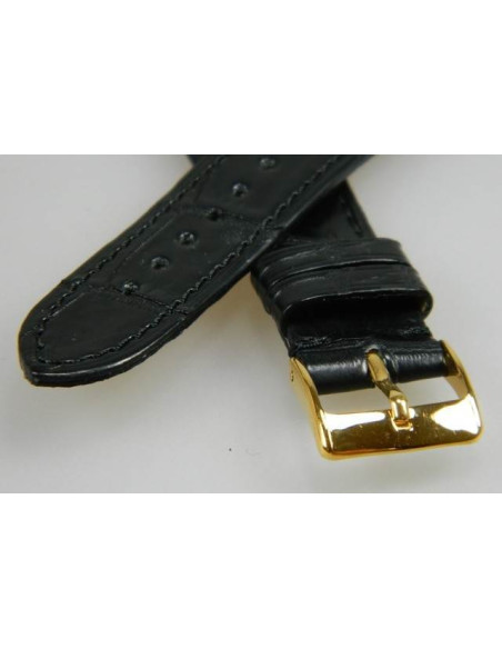 bracelet croco noir véritable 20mm