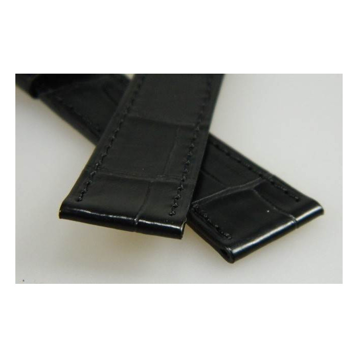 bracelet croco noir véritable 20mm