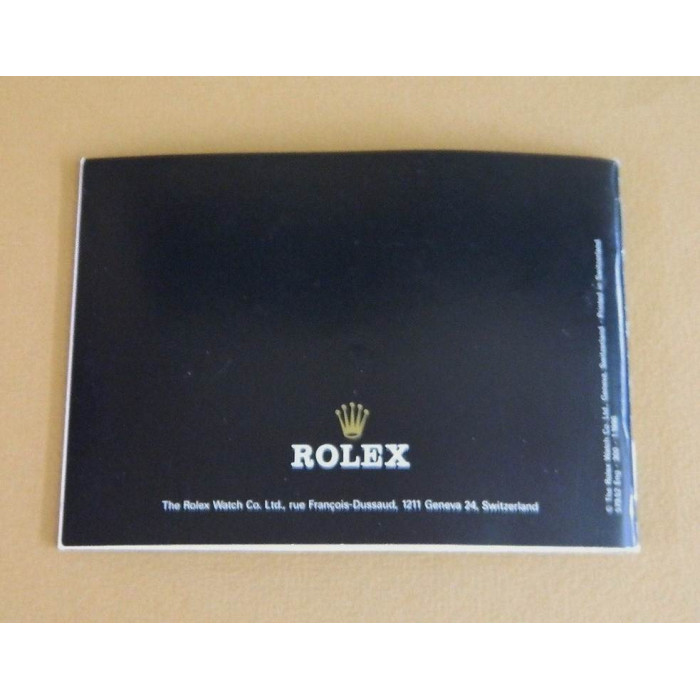 Livret d'instructions ROLEX OYSTER en Anglais