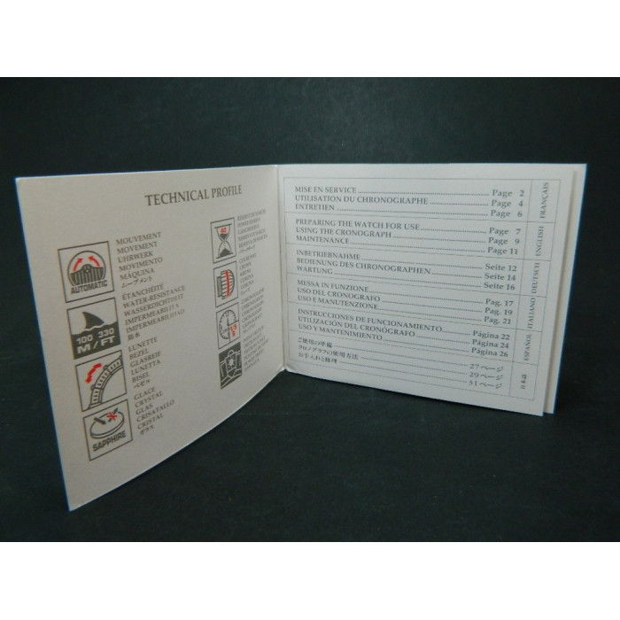 Breitling Chrono Cockpit booklet