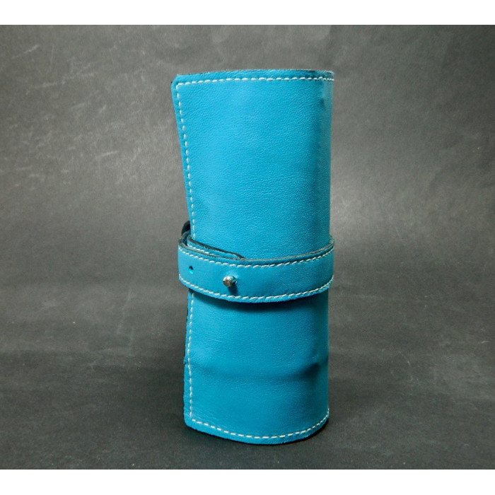 Marmotte Haut de gamme - cuir bleu - 6 montres