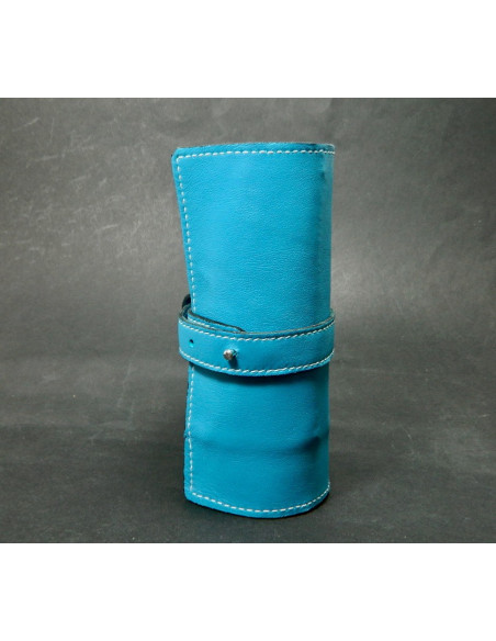 Marmotte Haut de gamme - cuir bleu - 6 montres