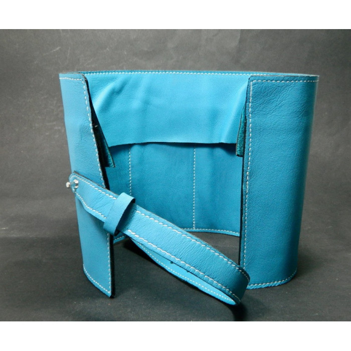 Marmotte Haut de gamme - cuir bleu - 6 montres