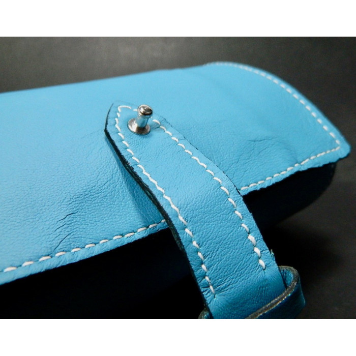 Marmotte Haut de gamme - cuir bleu - 6 montres