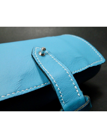 Marmotte Haut de gamme - cuir bleu - 6 montres