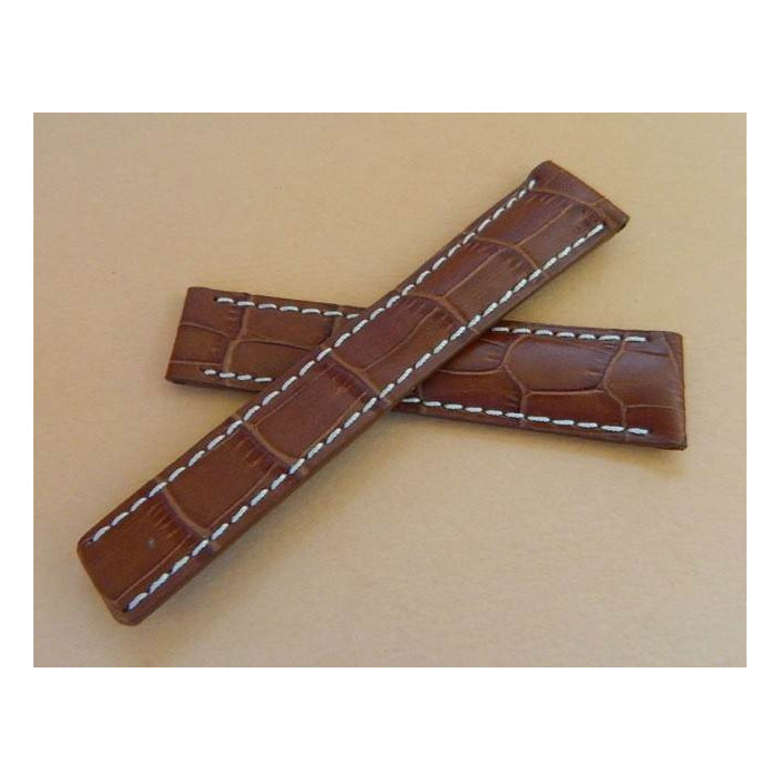 Bracelet cuir façon croco 20mm