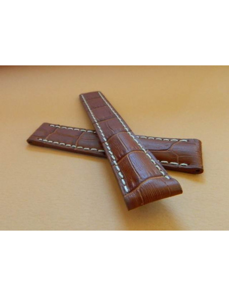 Bracelet cuir façon croco 20mm