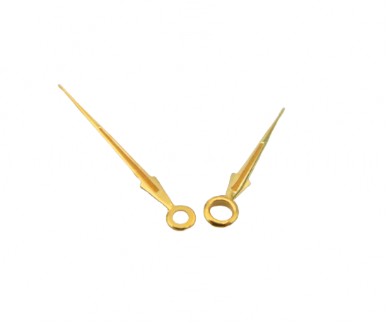 Paire D'aiguilles De Montre Dorées - Centre Peint Noir - Neuves Sans Boîte