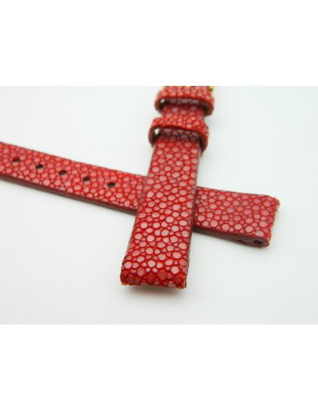 Bracelet Galuchat 14mm - Rouge