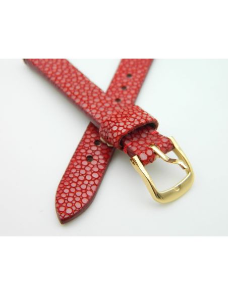 Bracelet Galuchat 14mm - Rouge