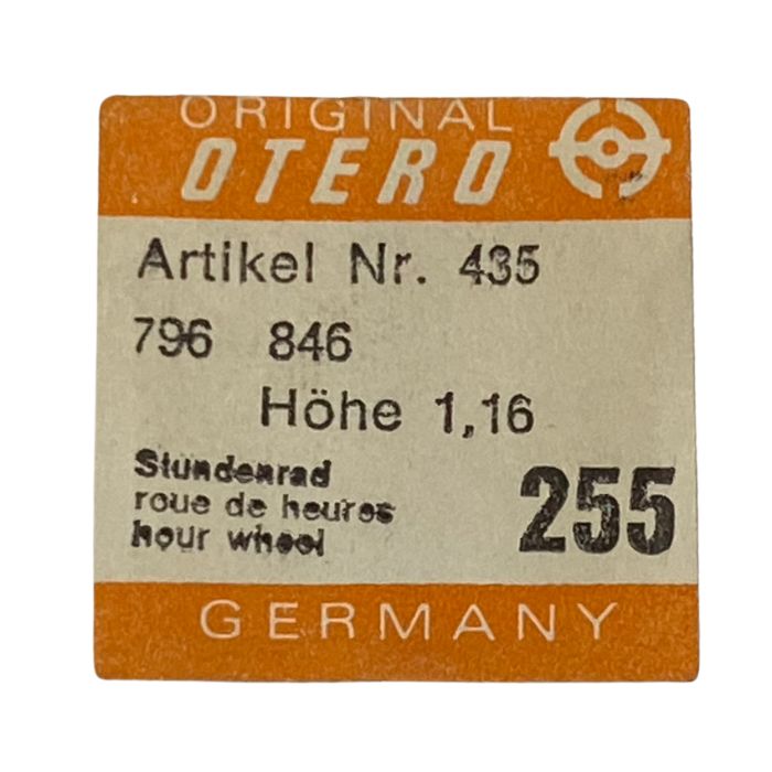Otero 435 - 255 Roue des heures pour seconde au centre - Hour wheel for sweep second