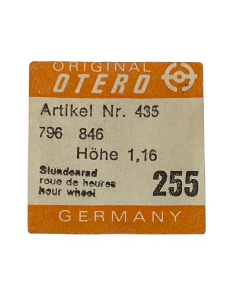 Otero 435 - 255 Roue des heures pour seconde au centre - Hour wheel for sweep second