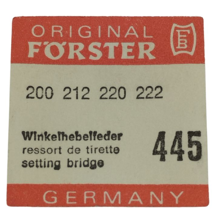 Forster 200 - 445 Ressort de tirette - Setting lever spring