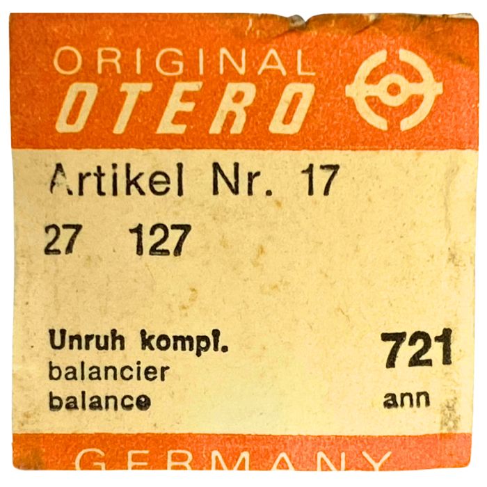 Otero 27 - 721 Balancier avec spiral plat (à l'unité) - Balance with flat hairspring regulated (per unit)