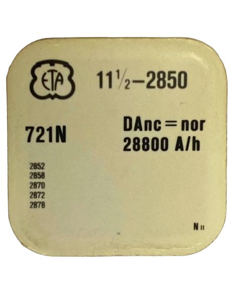 ETA 2850 - 721N Balancier avec spiral plat (à l'unité) - Balance with flat hairspring regulated (per unit)