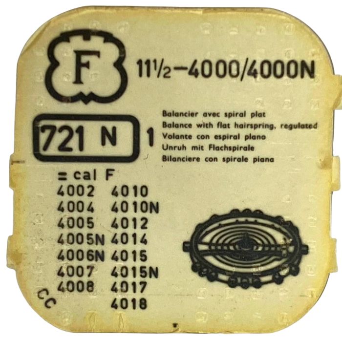 Felsa 4000/4000N - 721N Balancier avec spiral plat (à l'unité) - Balance with flat hairspring regulated (per unit)