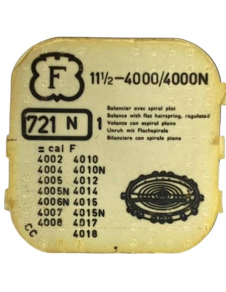 Felsa 4000/4000N - 721N Balancier avec spiral plat (à l'unité) - Balance with flat hairspring regulated (per unit)
