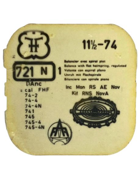 FHF 74 - 721N Balancier avec spiral plat (à l'unité) - Balance with flat hairspring regulated (per unit)
