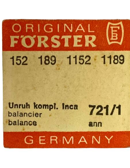 Förster 152 - 721 Balancier avec spiral plat (à l'unité) - Balance with flat hairspring regulated (per unit)