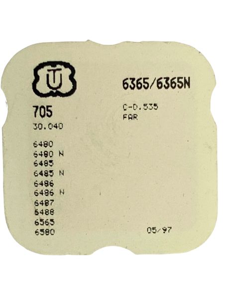 Unitas 6365/6365N - 705 Roue d'ancre pivotée (à l'unité) - Escape wheel and pinion with straight pivots (per unit)