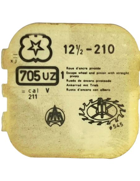 Venus 210 - 705 Roue d'ancre pivotée (à l'unité) - Escape wheel and pinion with straight pivots (per unit)