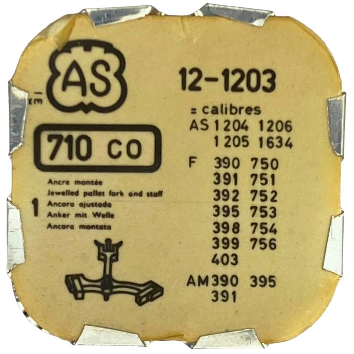 AS 1203 - 710 Ancre montée (à l'unité) - Jewelled pallet fork and staff (per unit)