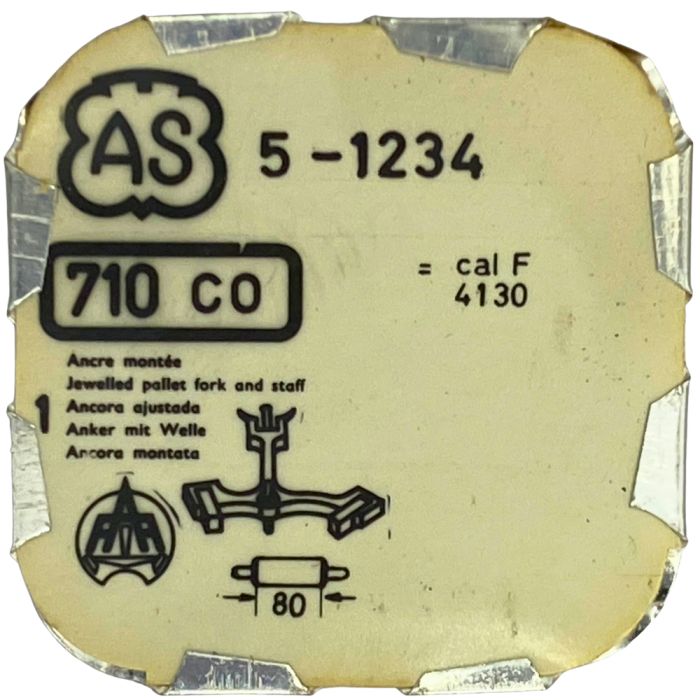 AS 1234 - 710 Ancre montée (à l'unité) - Jewelled pallet fork and staff (per unit)