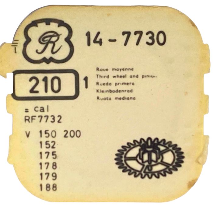 Valjoux 7730 - 210 Roue moyenne (à l'unité) - Third wheel and pinion (per unit)