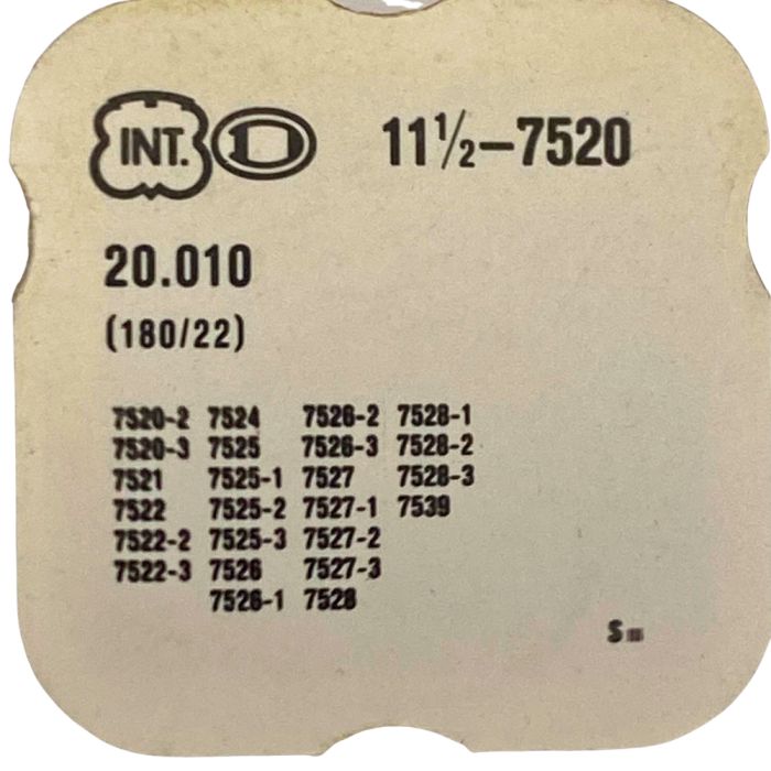 INT 7520 - 180/2 barillet avec arbre et ressort de freinage (à l'unité) - Barrel with arbor and brake spring (per unit)