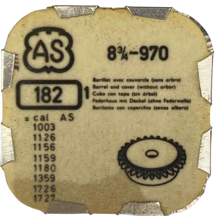 AS 970 - 182 barillet avec couvercle (sans arbre) (à l'unité) - Barrel and cover (without arbor) (per unit)