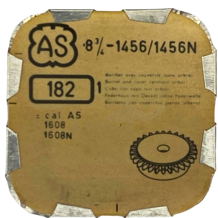 AS 1456/1456N - 182 barillet avec couvercle (sans arbre) (à l'unité) - Barrel and cover (without arbor) (per unit)