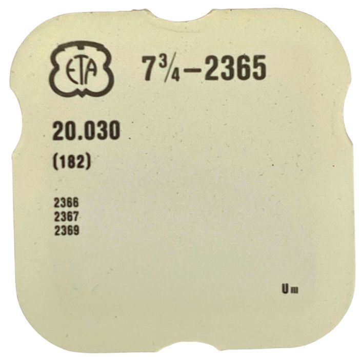 ETA 2365 - 182 barillet avec couvercle (sans arbre) (à l'unité) - Barrel and cover (without arbor) (per unit)