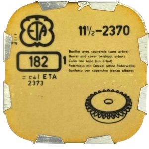 ETA 2370 - 182 barillet avec couvercle (sans arbre) (à l'unité) - Barrel and cover (without arbor) (per unit)