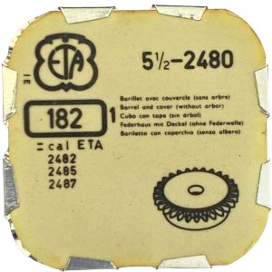 ETA 2480 - 182 barillet avec couvercle (sans arbre) (à l'unité) - Barrel and cover (without arbor) (per unit)