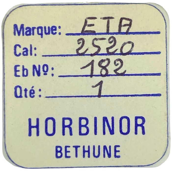 ETA 2520 - 182 barillet avec couvercle (sans arbre) (à l'unité) - Barrel and cover (without arbor) (per unit)