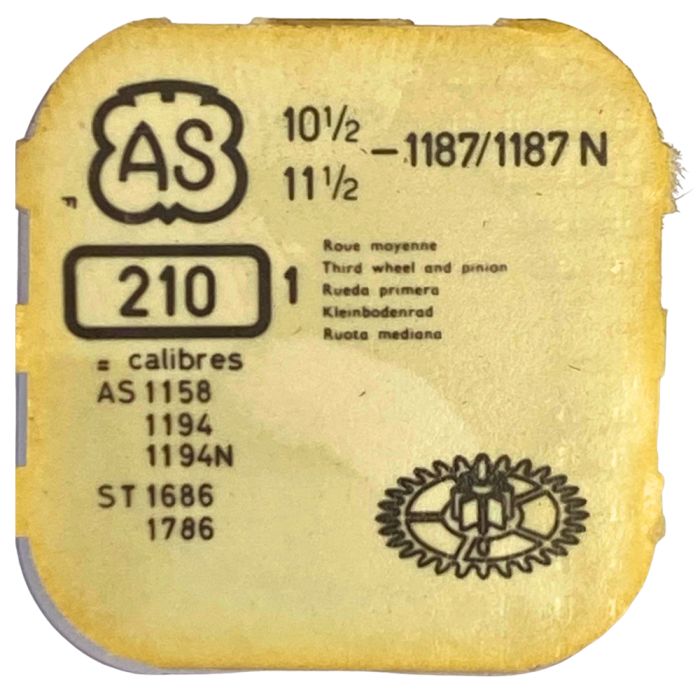 AS 1187/1187N - 210 Roue moyenne (à l'unité) - Third wheel and pinion (per unit)