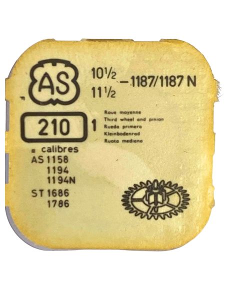 AS 1187/1187N - 210 Roue moyenne (à l'unité) - Third wheel and pinion (per unit)