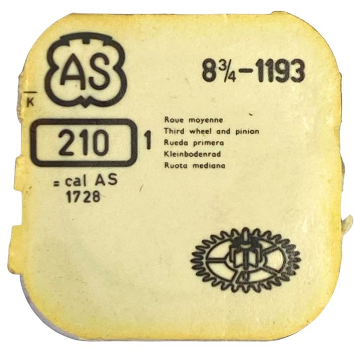 AS 1193 - 210 Roue moyenne (à l'unité) - Third wheel and pinion (per unit)