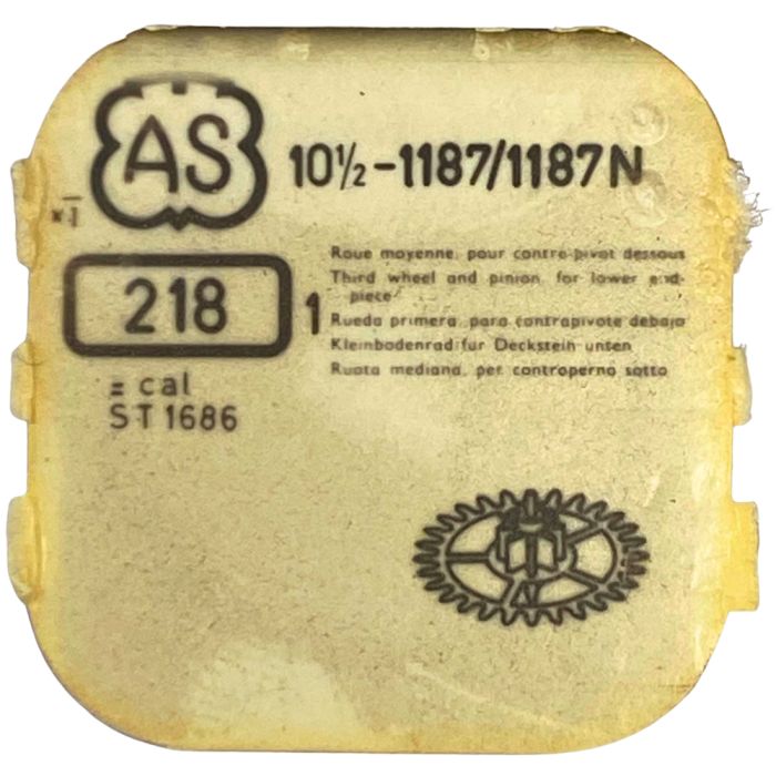 AS 1187/1187N - 218 Roue moyenne pour contre-pivot dessous (à l'unité) - Third wheel and pinion for lower end-piece (per unit)
