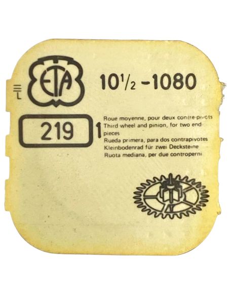 ETA 1080 - 219 Roue moyenne pour deux contre-pivots (à l'unité) - Third wheel and pinion for two end-piece (per unit)
