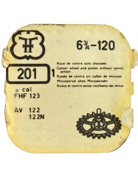 FHF 120 - 201 Roue de centre sans chaussée (à l'unité) - Center wheel and pinion without cannon pinion (per unit)