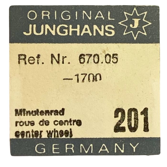 Junghans 670.05 - 201 Roue de centre sans chaussée (à l'unité) - Center wheel and pinion without cannon pinion (per unit)