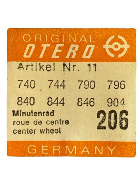 Otero 740 - 206 Roue de centre percée sans chaussée (à l'unité) - Center wheel and pinion drilled without cannon pinion (per uni