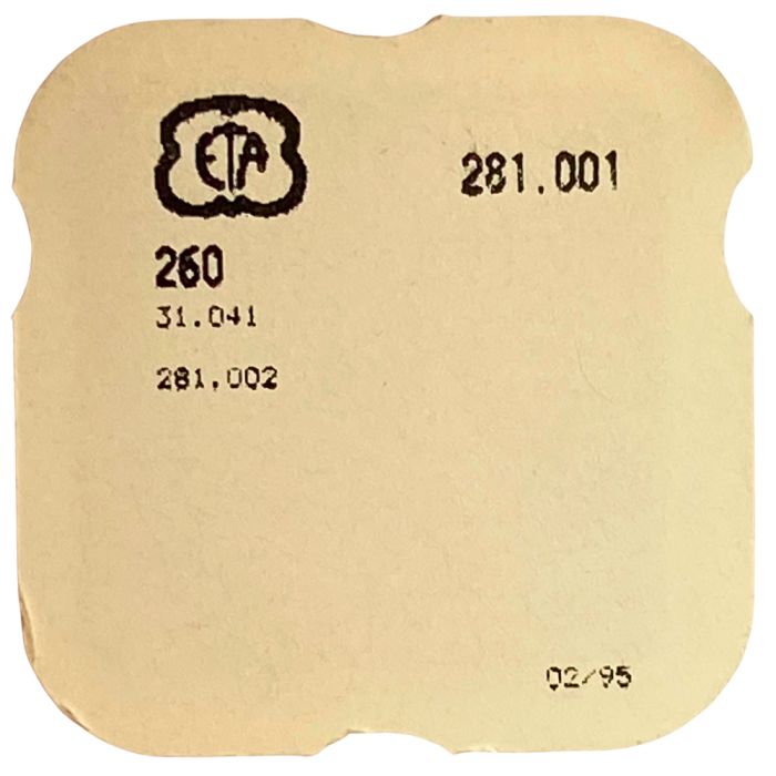 ETA 281.001 - 260 Roue de minuterie (à l'unité) - Minute wheel (per unit)