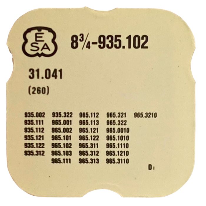 ESA 935.102 - 260 Roue de minuterie (à l'unité) - Minute wheel (per unit)